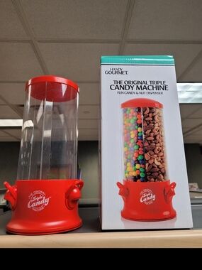 Red Triple Candy Machine - Fun Candy & Nut Dispenser